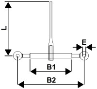 Ratschenlastpanner (mit Ausdrehsicherung) mit 2 Ösen, mit langem Hebel FS115-183