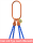 McBULL® 4-Strang-Kettengehänge, GK10, Sondergüte-Kette, mit Sonder-Aufhängering (für Kranhaken DIN 15401 Nr. 25) FS115-217