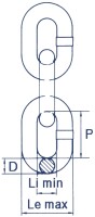 Anschlagketten, Sondergüte - bis 200°C (ohne H-Stempel) FS115-225