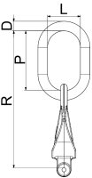 Kuppel-Aufhängegarnituren mit Verkürzungshaken, für 1-strängig FS115-231