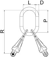 Kuppel-Aufhängegarnituren mit Verkürzungshaken, für 2-strängig FS115-232