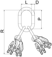 Kuppel-Aufhängegarnituren mit Verkürzungshaken, für 3- und 4-strängig FS115-233