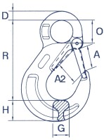 Ösenlasthaken, mit Schmiedefalle FS115-241