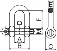 Schäkel, gerade Form, mit Splint FS115-268