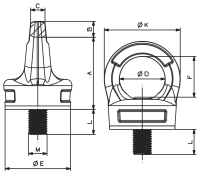 Ringschrauben, variabel, kugelgelagert, ohne Schlüssel FS115-305