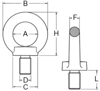 Ringschrauben, fix, nach DIN 580 FS115-309