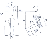 CARTEC® Verkürzungsklaue(Gabelkopf und Sicherung), GK8, 6 mm CCL6S