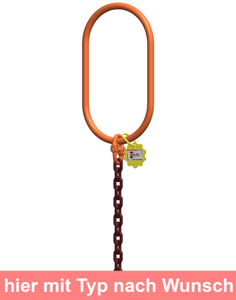 McBULL® 1-Strang-Kettengehänge, GK10, PAS-Kette, 6 mm, 1 Meter, Typ2K25 HPX16SLTyp2K25