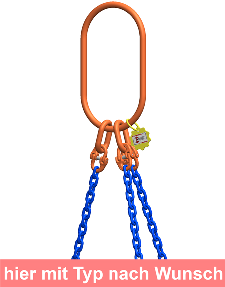 McBULL® 3-Strang-Kettengehänge, GK10, Sondergüte-Kette, 10 mm, 1 Meter, Typ1K25 HX310SLTyp1K25