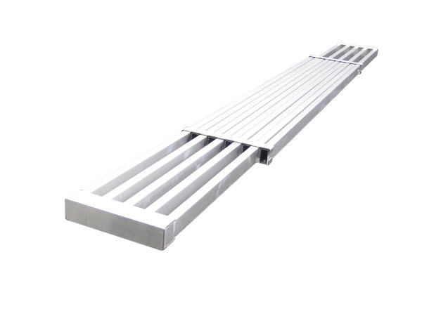 MÜBA Aluminium-Bohle 10943, 0,32 m Breite, längenverstellbar 2,45 - 3,96 m, 150 kg Tragfähigkeit