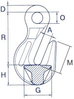 CARTEC® Verkürzungshaken(Öse und Sicherung), GK10, 10 mm CX41F