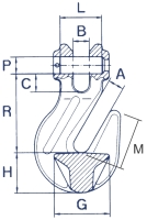 CARTEC® Verkürzungshaken(Gabelkopf und Sicherung), GK10, 16 mm CX93F
