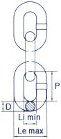 Anschlagkette, GK6, Edelstahl, 8 mm 81808INOX