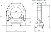 CARTEC® Anschlagpunkt, Schweißausführung, mit Feder, GK10, 20000 daN APSFX20000LC