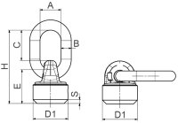 CARTEC® Anschlagwirbel (drehbar), Schweißausführung, GK10, 4000 kg (90°)/8000 kg (0°) ASWHAX4000