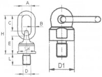 CARTEC® Anschlagwirbel (drehbar), GK8, M30x50, 5300 kg (90°)/10600 kg (0°) ASWH53050