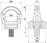 CARTEC® Ringschraube mit Imbusschlüssel (drehbar), GK10, M30, 4500 kg (90°)/12000 kg (0°) RSHVSX30