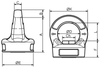 CARTEC® Ringmutter (drehbar), GK10, M30, 4500 kg (90°)/12000 kg (0°) RMHVX30