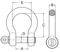 McBULL® Schäkel, hochfest, geschweift, Augbolzen, 1, 8,5 t SHG85