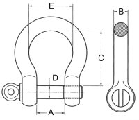 McBULL® Schäkel, hochfest, geschweift, Augbolzen, 1 1/8, 9,5 t SHG95
