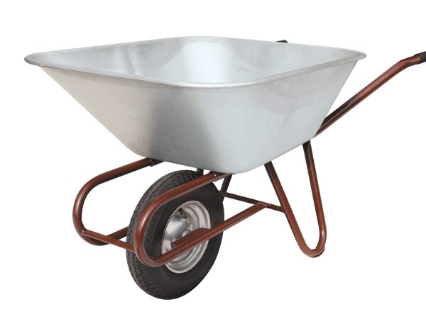 Müba Muldenkarre 72456 Kipp-Car, 150 L Mulde mit Drahteinlage, Kugellagerbereifung, 200 kg Tragfähigkeit, Rad in 2 Positionen verstellbar