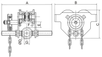 Haspelfahrwerke, inkl. Bedienkette (Standard = 2,5 m Nutzlänge) FS115-423