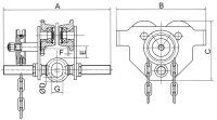 Haspelfahrwerke, inkl. Bedienkette (Standard = 2,5 m...