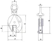 Blechgreifer mit 45° Schwenkbügel FS115-425