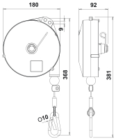 Balancer / Federzüge, 8 - 10 kg, 2,5 m Seil FS115-449