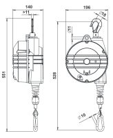 Balancer / Federzüge, 4 - 25 kg, 2 m Seil FS115-451