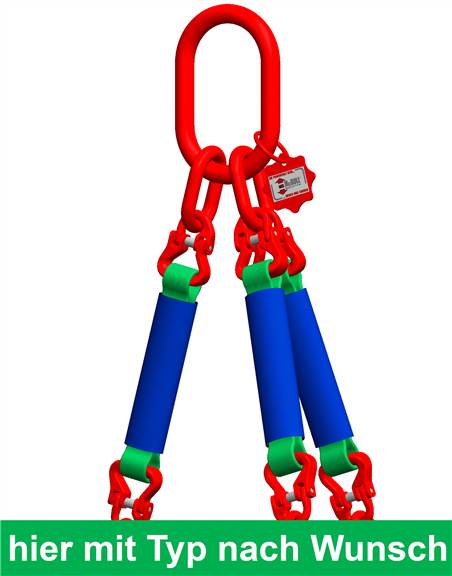 McBULL® 3-Strang-Rundschlingengehänge, 1 Meter, 0-45° = 8400 kg/45-60°= 6000 kg, Typ7 RSG34000SLTyp7