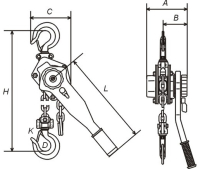 McBULL® Ratschenzug, 0,75 t, Hub 1,5 m (Standard) LRZ75015SL
