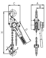 McBULL®TOPline Ratschenzug, 1 t, Hub 1,5 m (Standard) FSTOPRZ100015SL