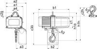 Elektrokettenzug (3 x 400 V, 50 Hz), 0,5 t, Hub 3,0 m (Standard), 2 Geschw., Ösenaufhängung GP2502NF