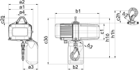 Elektrokettenzug (3 x 400 V, 50 Hz), 0,5 t, Hub 3,0 m (Standard), 1 Geschw., Ösenaufhängung GP5001N
