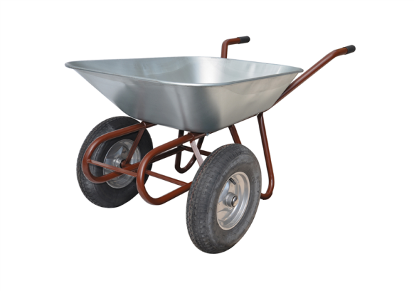 MÜBA Zweirad-Schubkarre 72550, 85 Liter Mulde mit ganzer Drahteinlage, Kugellagerbereifung, 300 kg Tragfähigkeit