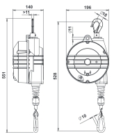 McBULL®  Balancer/Federzug, 22-25 kg, 2 m MCB9359