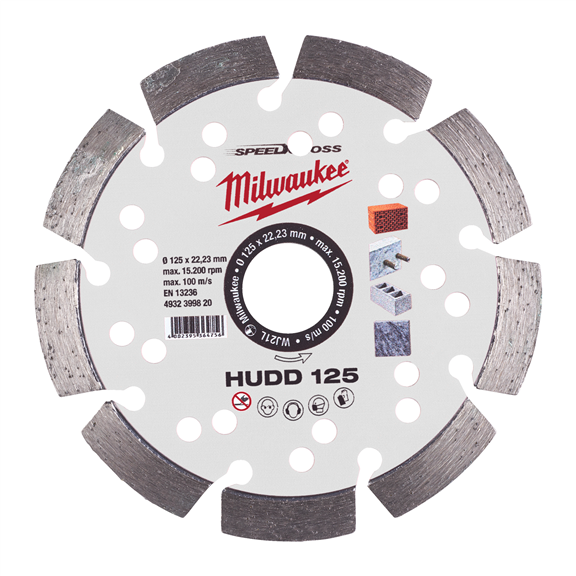 MILWAUKEE für harte Materialien Speedcross Diamanttrennscheibe HUDD 125 mm I 0,24kg 4932399820