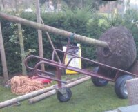 MÜBA Schwerlast-Sackkarre 72730, 600 kg Tragfähigkeit, Kugellagerbereifung Ø 400 x 170 mm