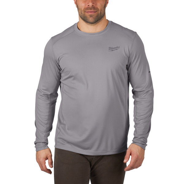 MILWAUKEE Funktions-Langarmshirt grau mit UV-Schutz WWLSG-S I 0,2kg 4933478188