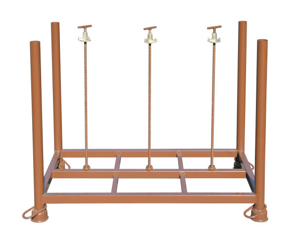MÜBA Fußplattenpalette 19651 lackiert, für 21 TL-Fußplatten, 1,21 x 0,63 x 0,90 m