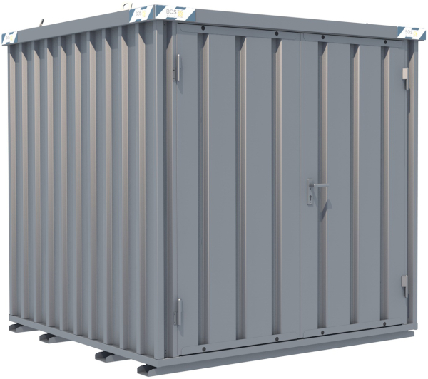 BOS SchnellbauContainer 2x2m, 2-flügelige Tür(1750x1890mm) auf der 2m Seite  I SC3000+2x2-SZ