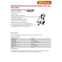 WILMS Kaltwasser-Hochdruckreiniger Ultra-Jet KW 1300 I 5001300