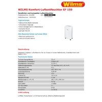 WILMS Komfort-Luftentfeuchter EF 150 I 3101500