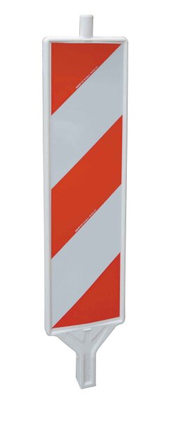 MÜBA Kunststoffbakenblatt mit Folie RA 2/B, Schraffe einseitig linksweisend, weißer Bakenkörper 1320 x 290 mm