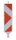 MÜBA Kunststoffbakenblatt mit Folie RA 1/A, Pfeilförmig einseitig rechtsweisend, weißer Bakenkörper 1320 x 290 mm
