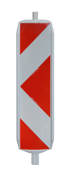 MÜBA Kunststoffbakenblatt mit Folie RA 2/B, Pfeilförmig einseitig linksweisend, weißer Bakenkörper 1320 x 290 mm