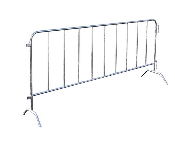 MÜBA Absperrgitter mit 2 Füßen und 9 Füllstäben, leichte Ausführung, Länge 2,50 m, Höhe 1,10 m, verzinkt