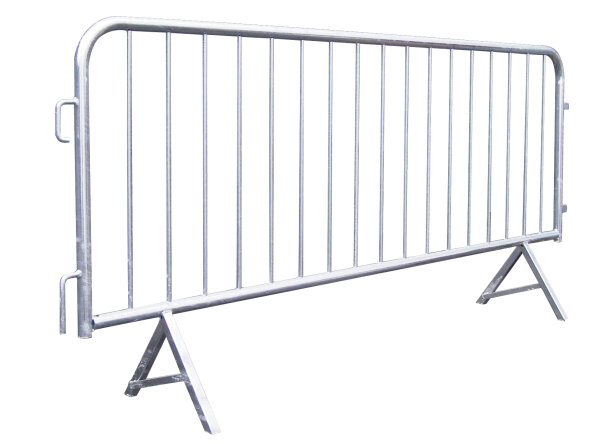 MÜBA Absperrgitter 19895 verzinkt, mit Schrägfüßen, 2,50 x 1,10 m, 17 Füllstäbe