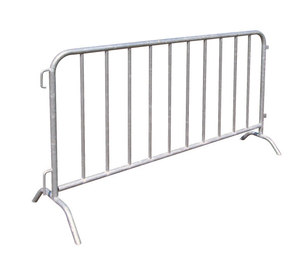 MÜBA Absperrgitter 19885 verzinkt, schwere Ausführung, mit 2 Füßen und 10 Füllstäben, 2,00 x 1,10 m